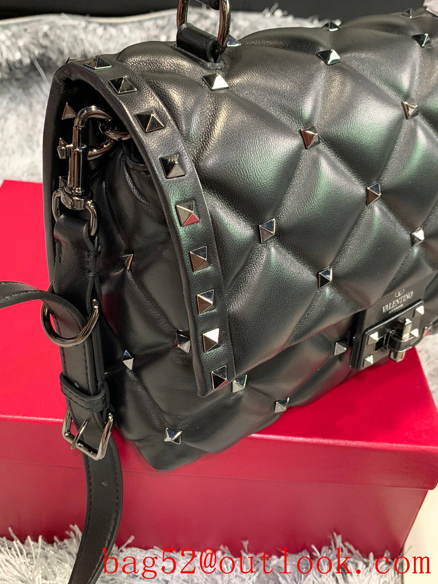 Valentino Candystud Real Leather Bag Handbag Black