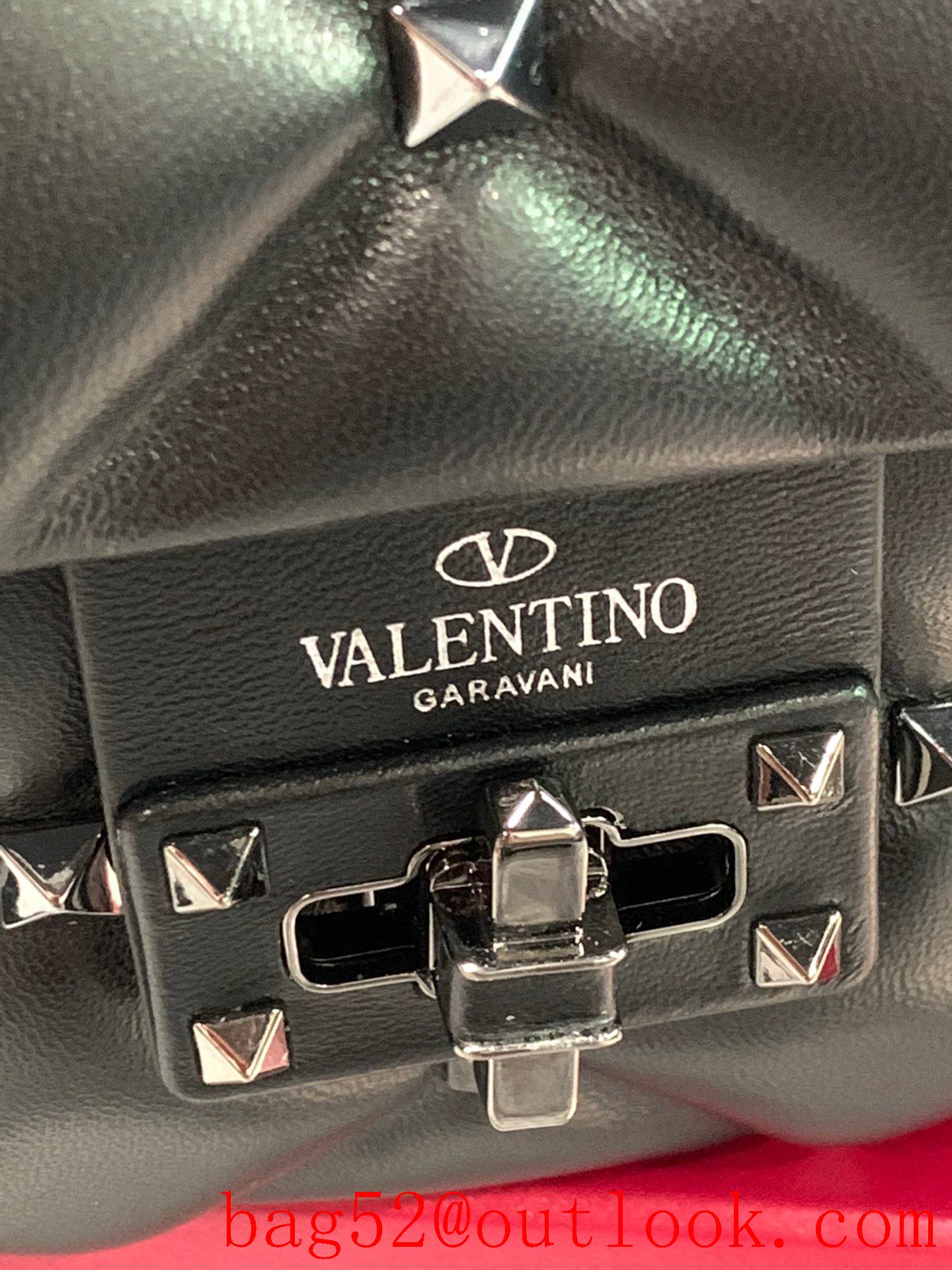 Valentino Candystud Real Leather Bag Handbag Black