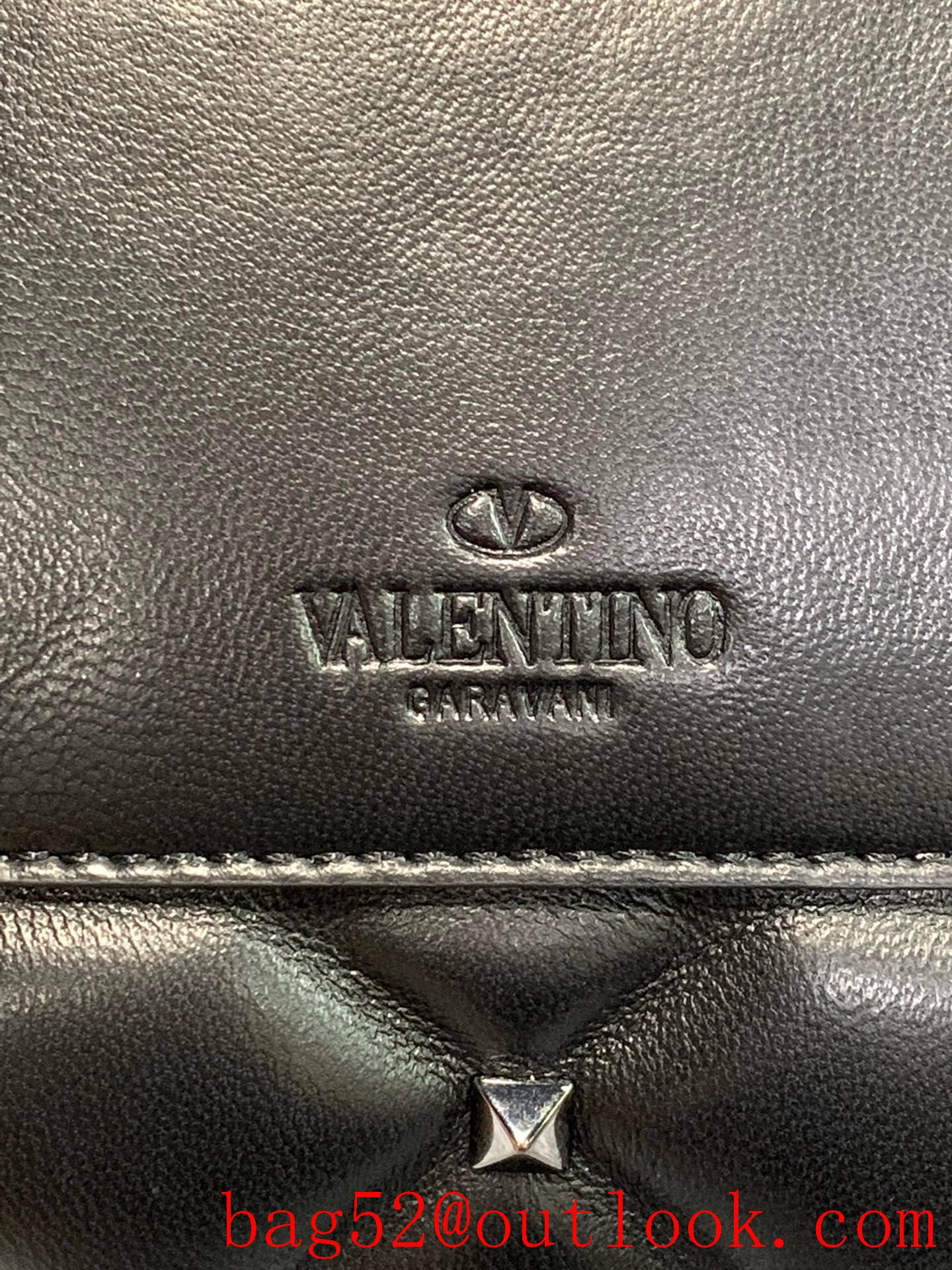 Valentino Candystud Real Leather Bag Handbag Black