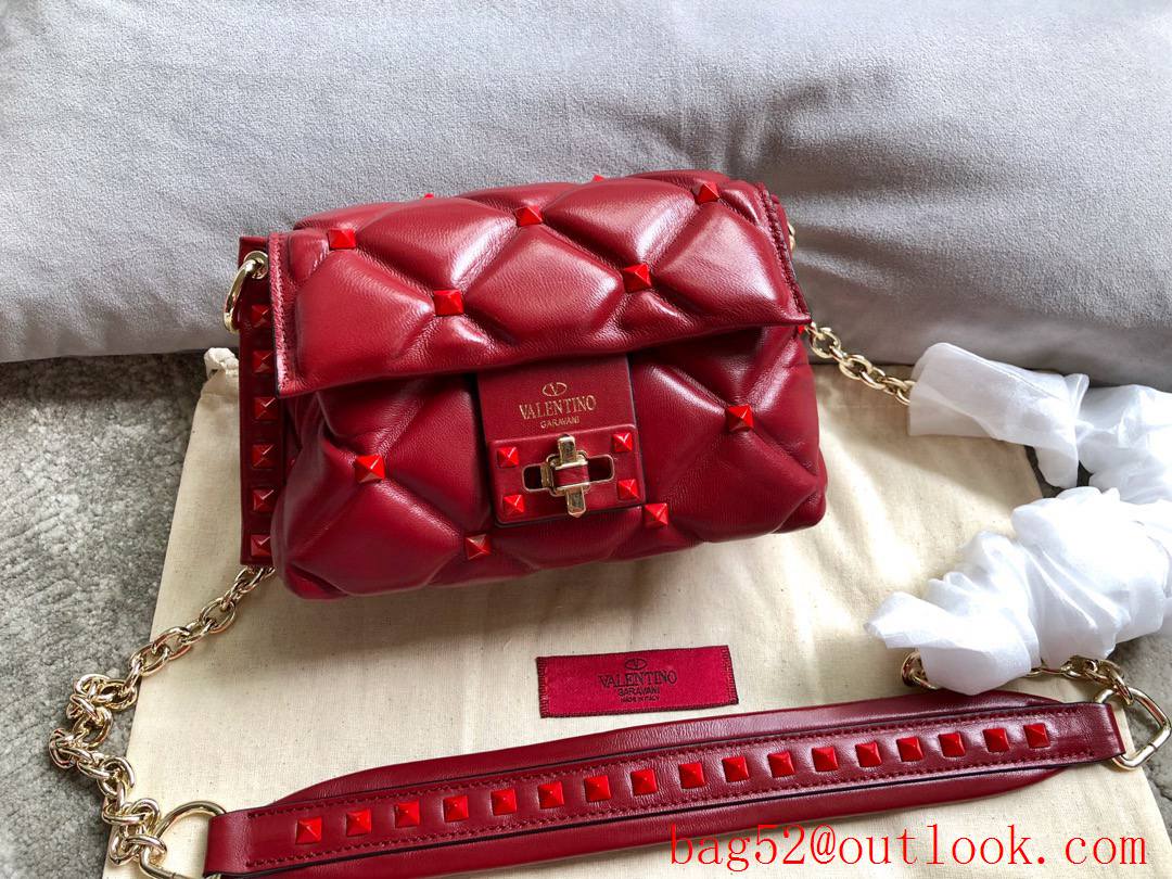 Valentino Garavani Mini Shoulder Bag Rockstud Leather Handbag Red
