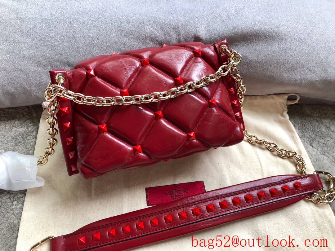 Valentino Garavani Mini Shoulder Bag Rockstud Leather Handbag Red