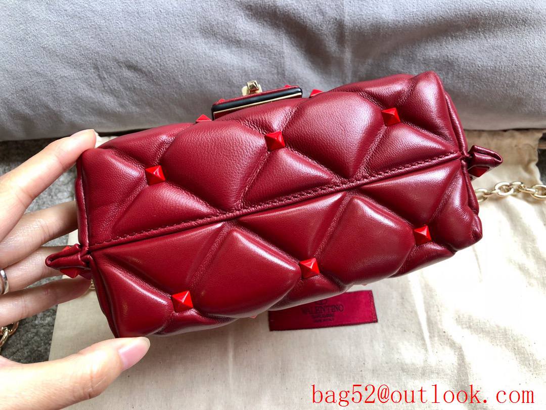 Valentino Garavani Mini Shoulder Bag Rockstud Leather Handbag Red