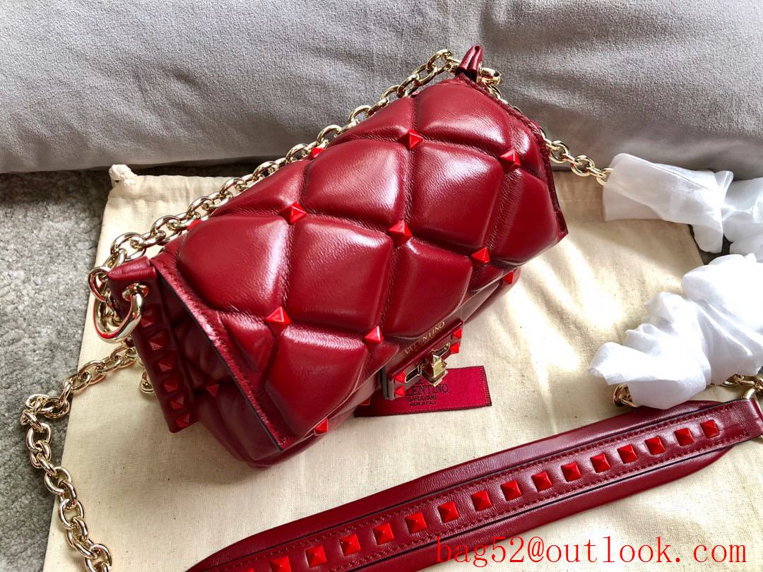 Valentino Garavani Mini Shoulder Bag Rockstud Leather Handbag Red