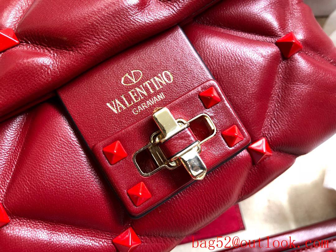 Valentino Garavani Mini Shoulder Bag Rockstud Leather Handbag Red