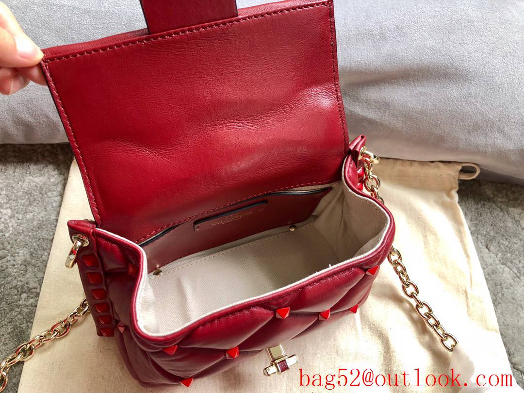 Valentino Garavani Mini Shoulder Bag Rockstud Leather Handbag Red