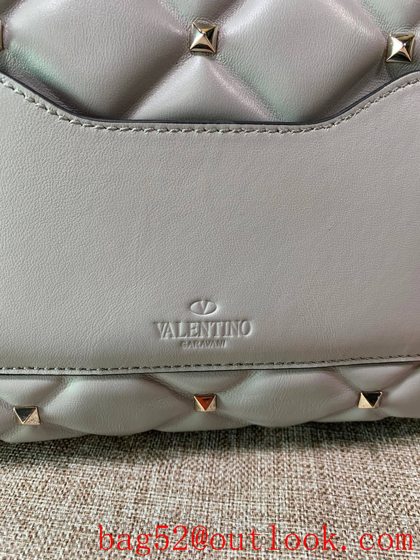 Valentino Candystud Real Leather Bag Handbag Gray