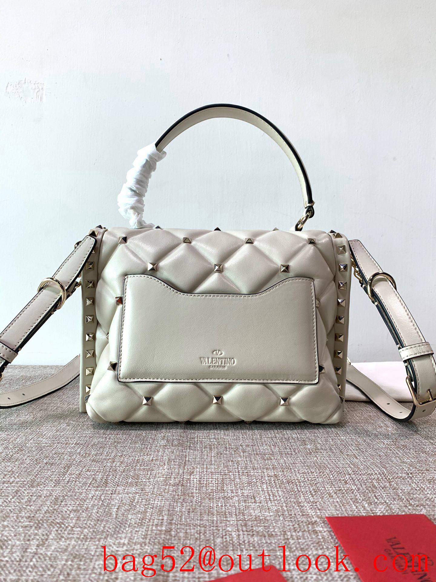 Valentino Candystud Real Leather Bag Handbag Cream