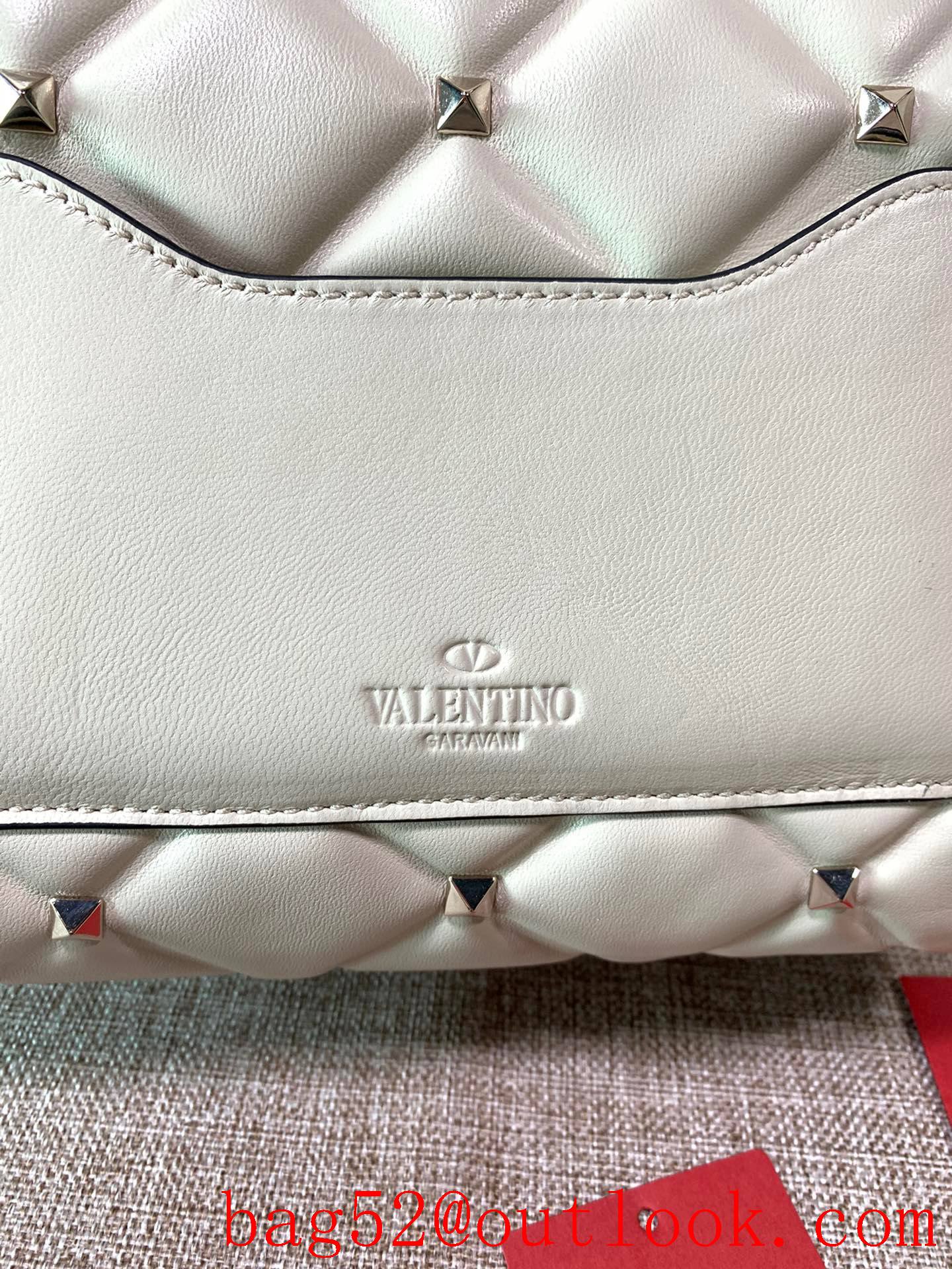 Valentino Candystud Real Leather Bag Handbag Cream