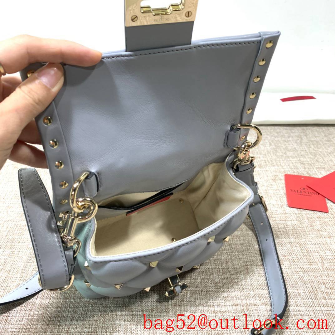 Valentino Candystud mini Real Leather Bag handbag Gray