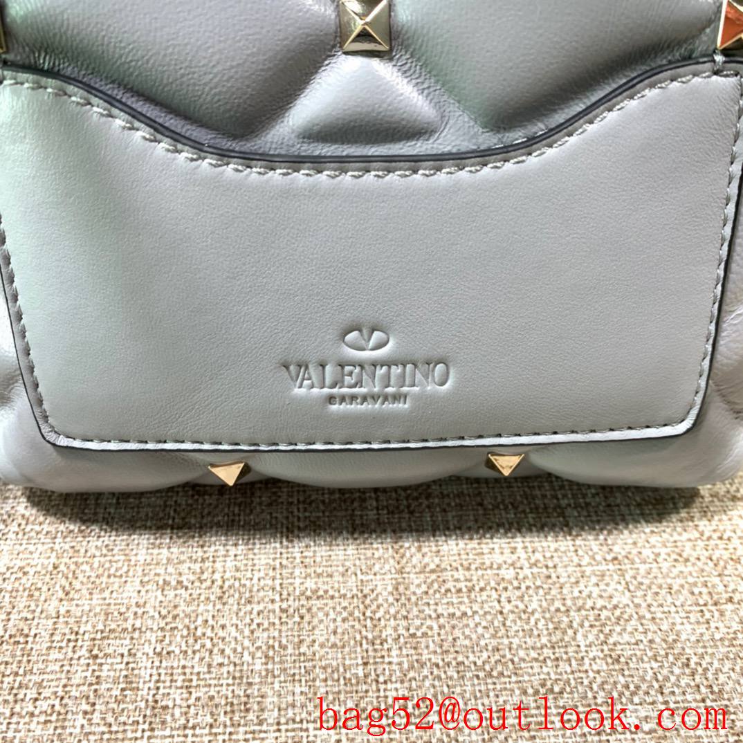 Valentino Candystud mini Real Leather Bag handbag Gray