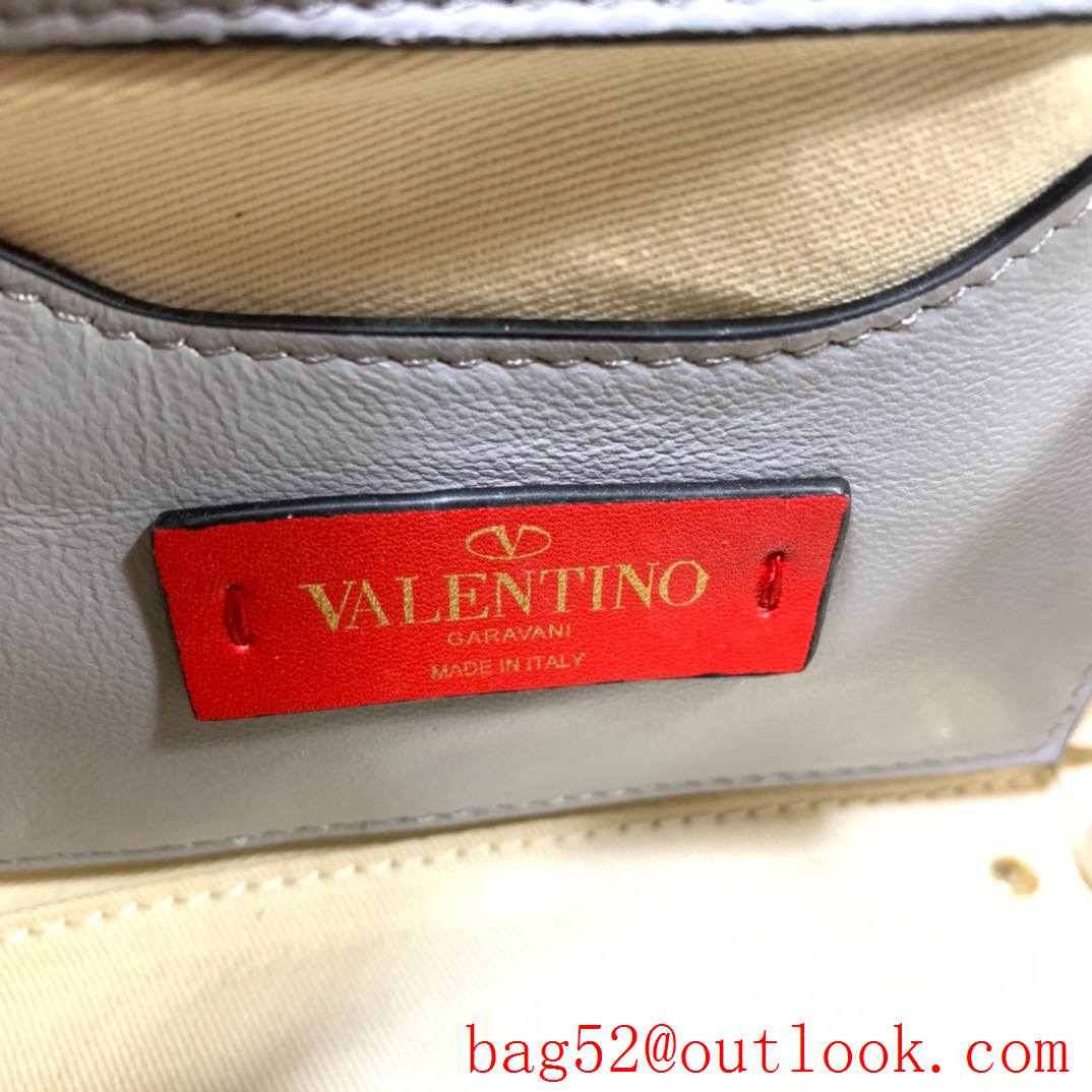 Valentino Candystud mini Real Leather Bag handbag Gray