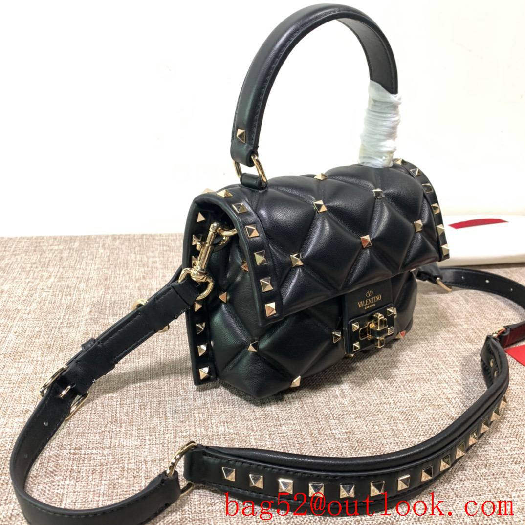Valentino Candystud mini Real Leather Bag handbag Black