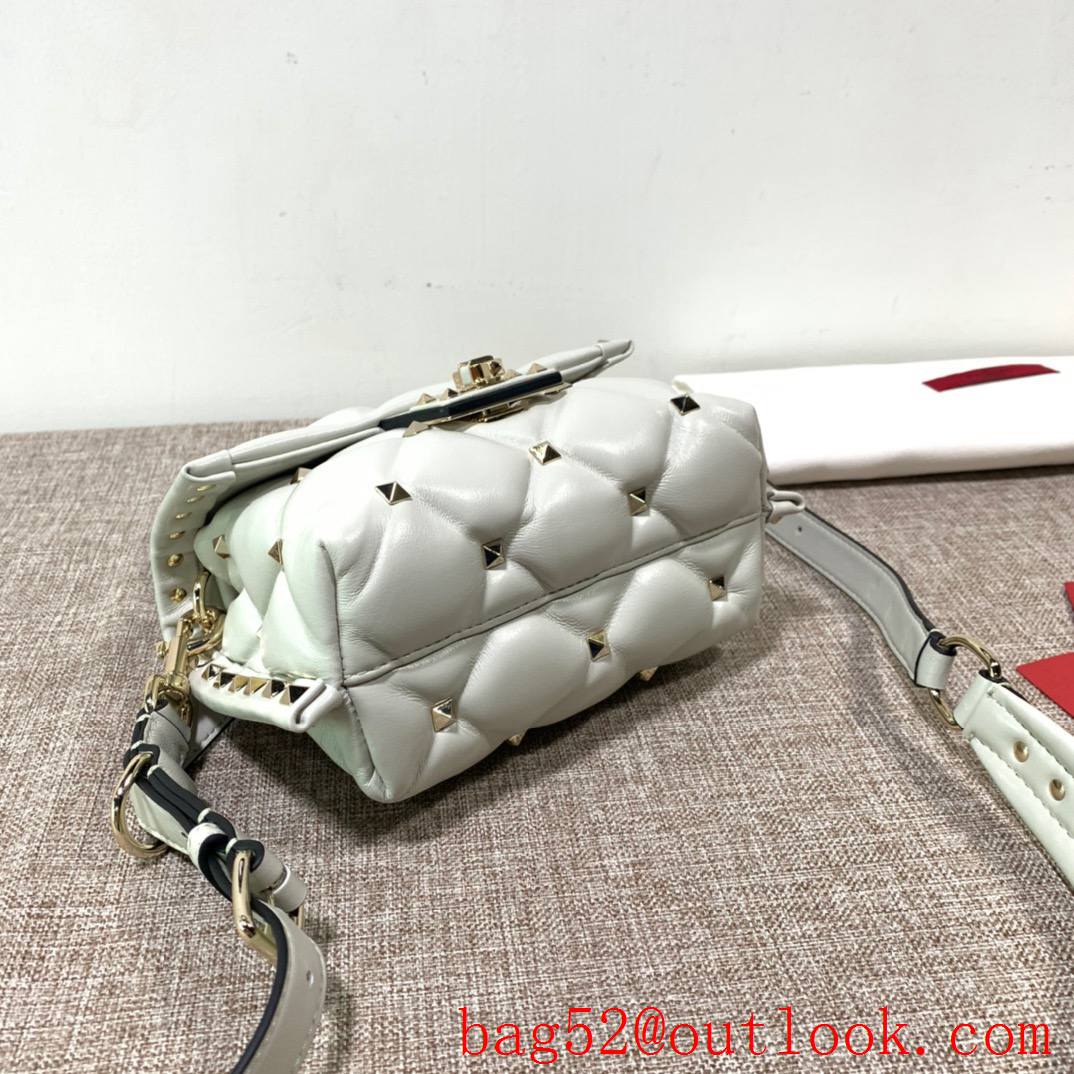 Valentino Candystud mini Real Leather Bag handbag Cream