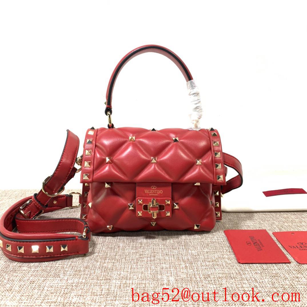 Valentino Candystud mini Real Leather Bag handbag Red