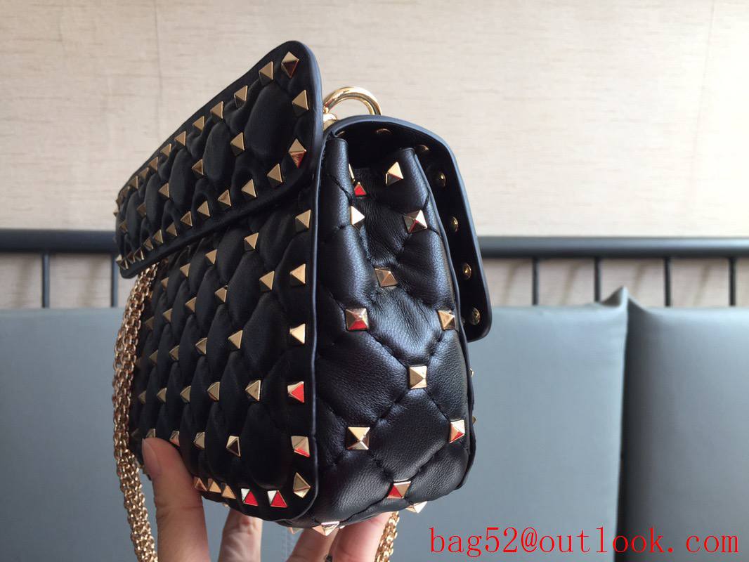 Valentino Rockstud Spike Small Shoulder Bag with Chain Black 