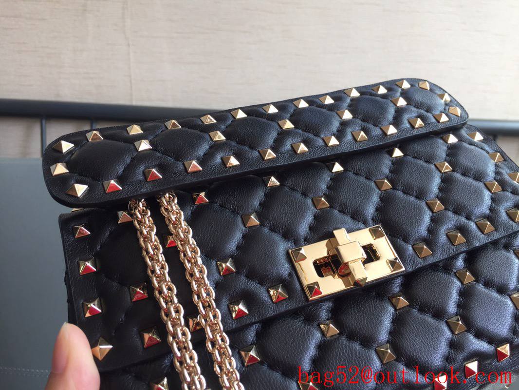 Valentino Rockstud Spike Small Shoulder Bag with Chain Black 
