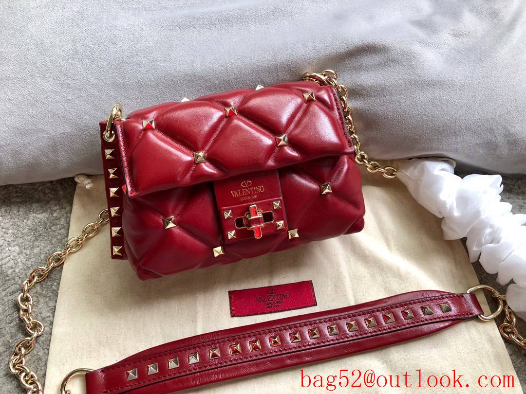 Valentino Garavani Mini Shoulder Bag Rockstud Leather Handbag Red