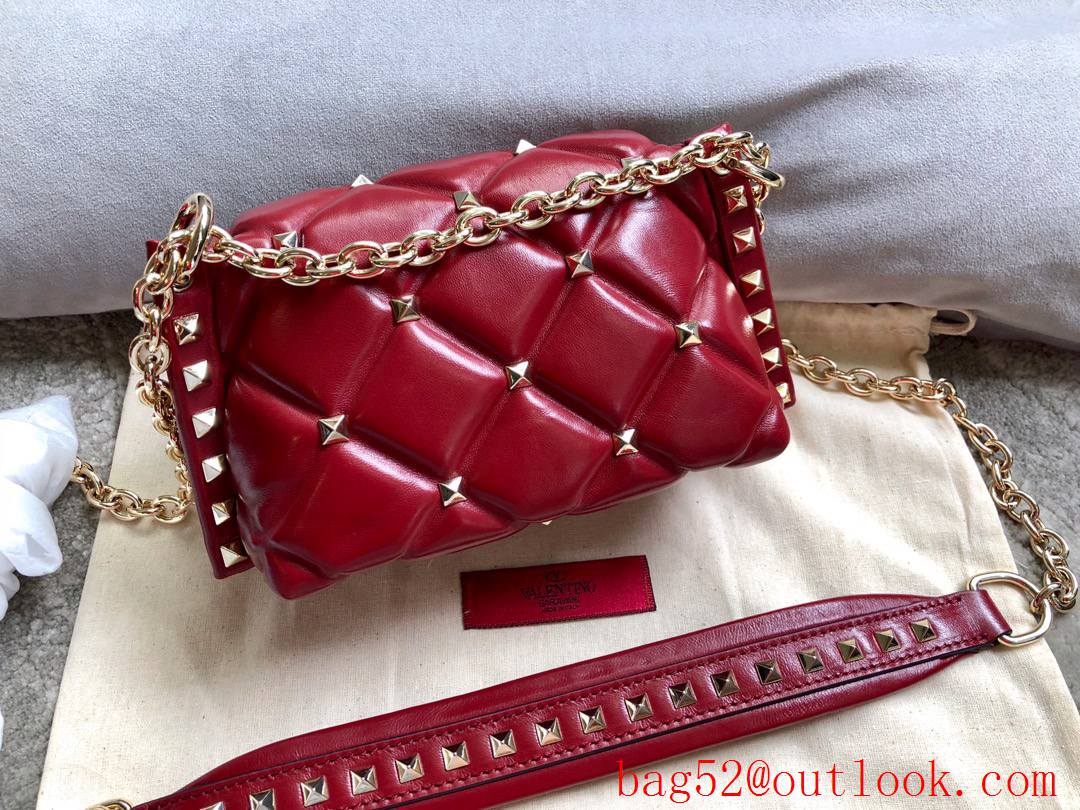 Valentino Garavani Mini Shoulder Bag Rockstud Leather Handbag Red