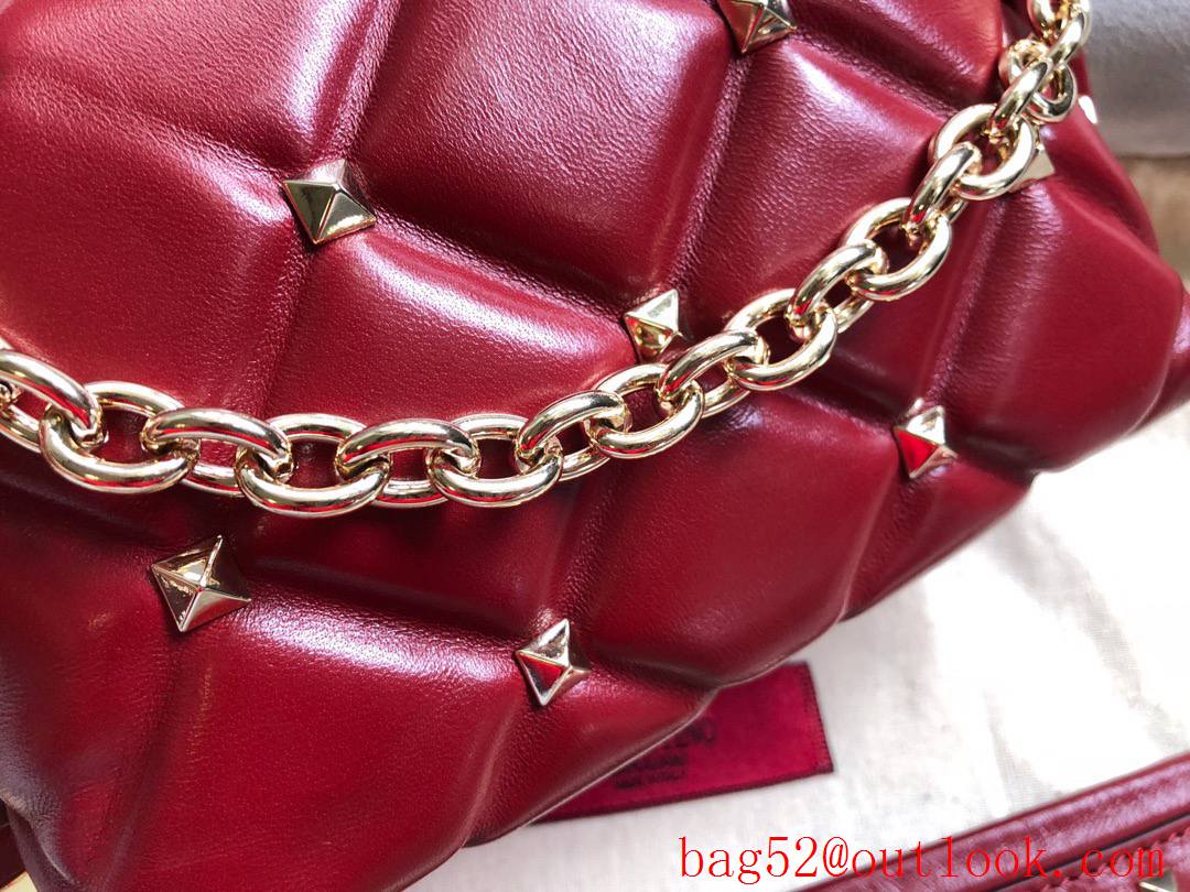 Valentino Garavani Mini Shoulder Bag Rockstud Leather Handbag Red