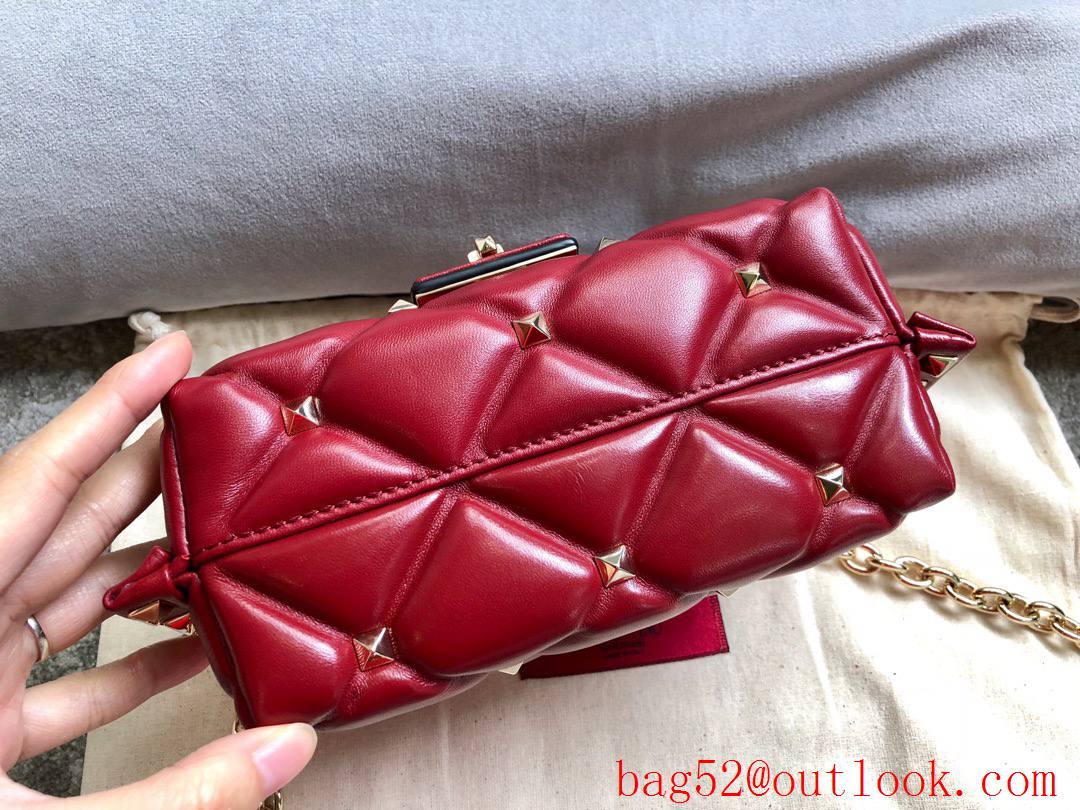 Valentino Garavani Mini Shoulder Bag Rockstud Leather Handbag Red