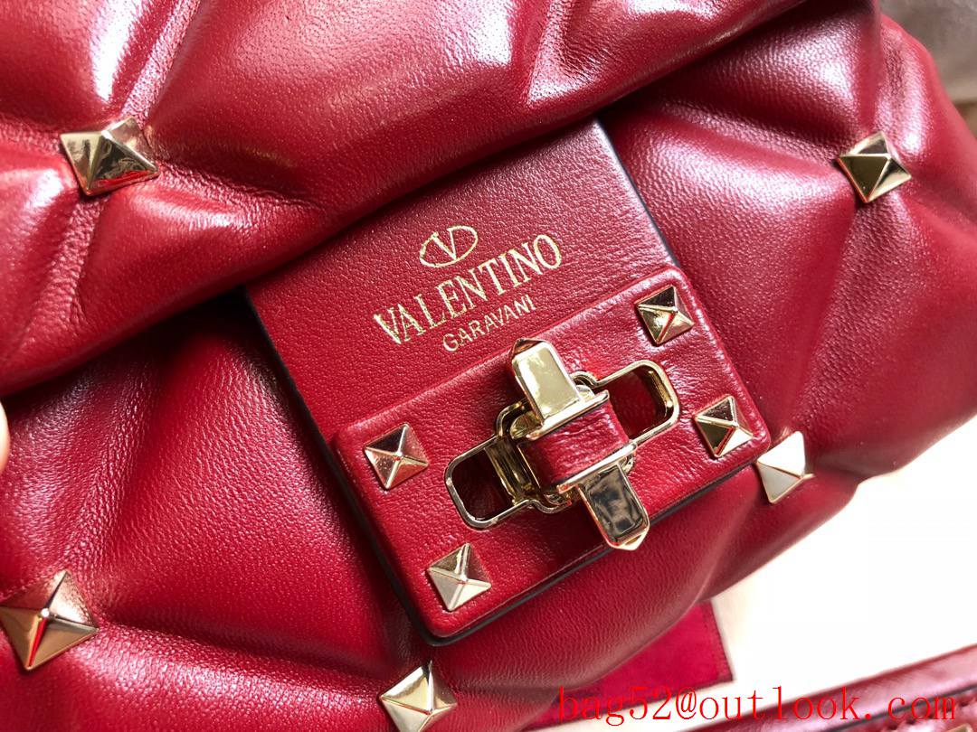 Valentino Garavani Mini Shoulder Bag Rockstud Leather Handbag Red