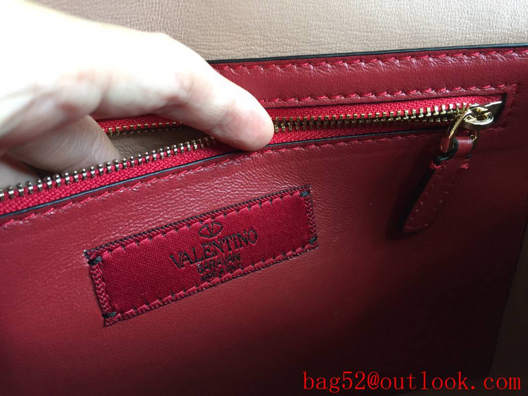 Valentino Rockstud Spike Large Shoulder Bag with Chain Pink