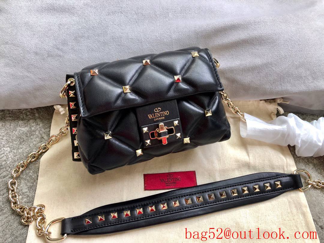 Valentino Garavani Mini Shoulder Bag Rockstud Leather Handbag Gold Stud