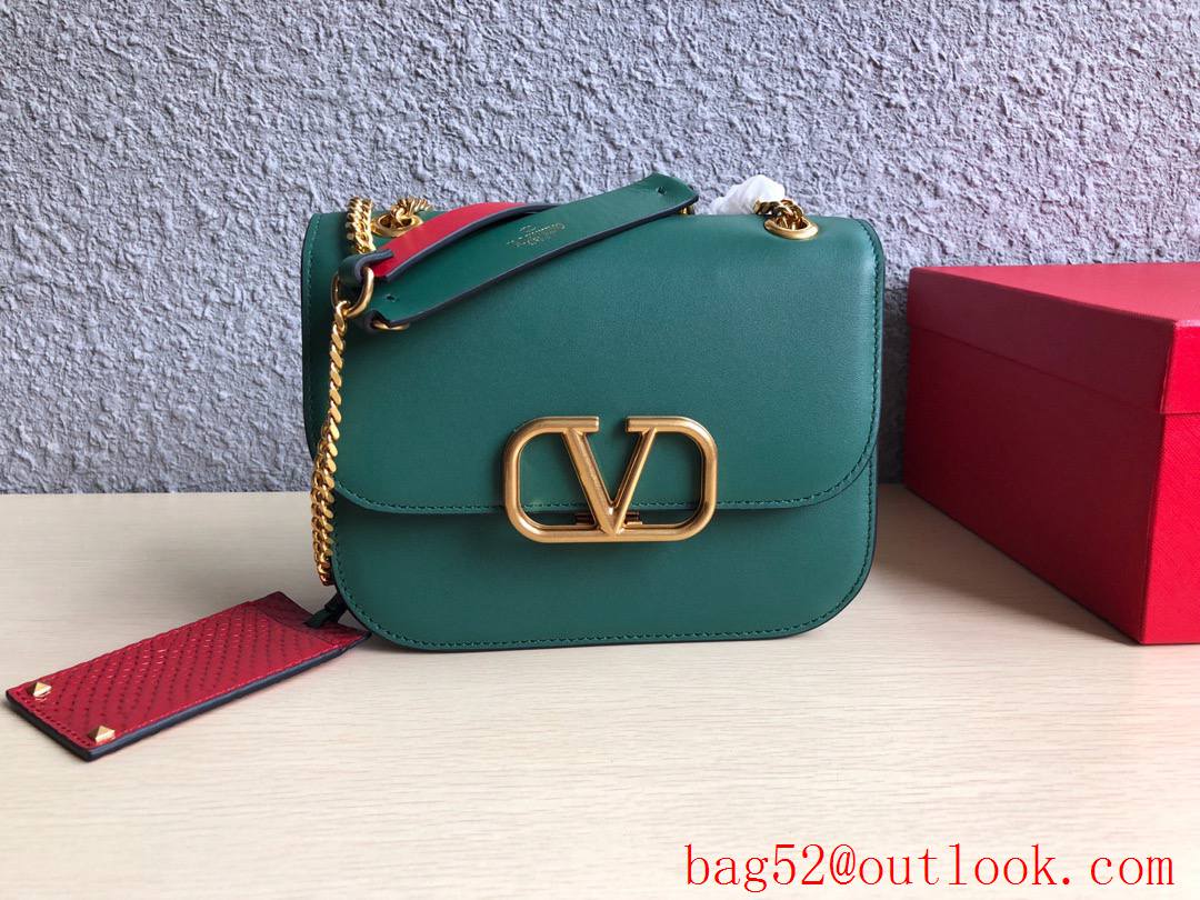 Valentino Garavani VSLING Calfskin Shoulder Bag Leather Handbag Green