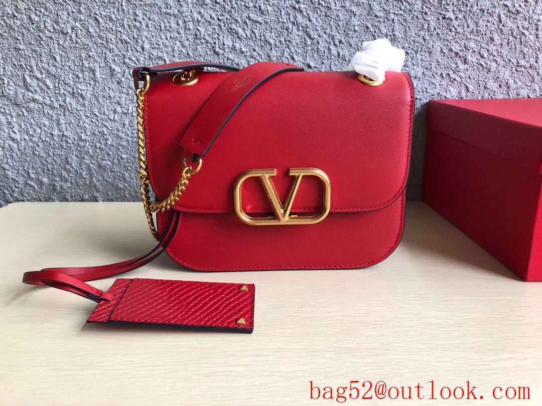 Valentino Garavani VSLING Calfskin Shoulder Bag Leather Handbag Red