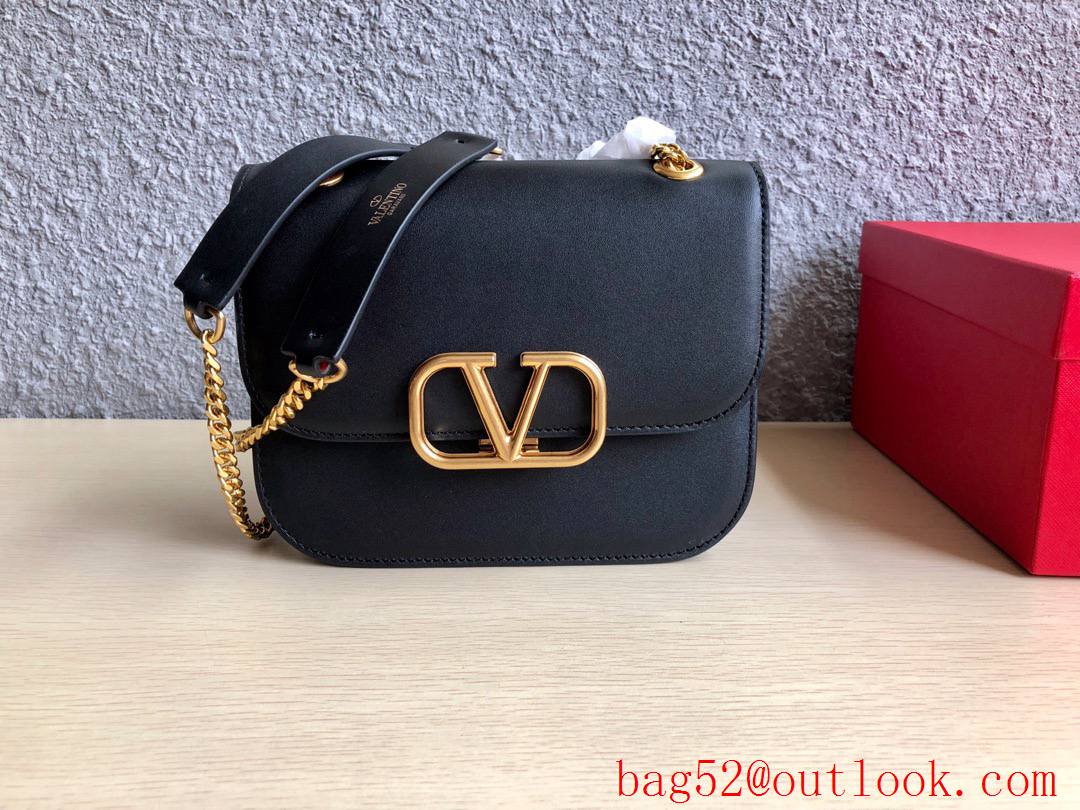 Valentino Garavani VSLING Calfskin Shoulder Bag Leather Handbag Black