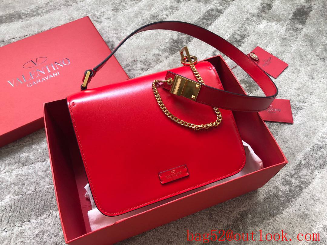 Valentino VSLING Calfskin Shoulder Bag Handbag Red