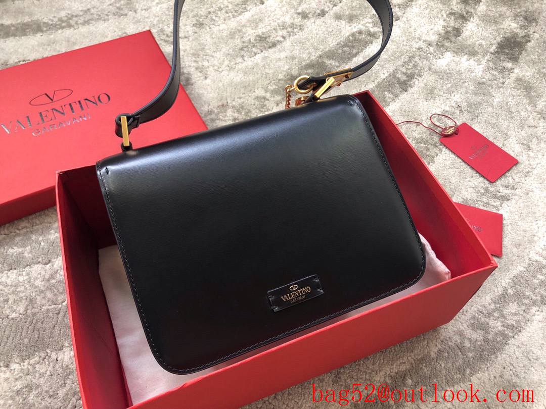 Valentino VSLING Calfskin Shoulder Bag Handbag Black