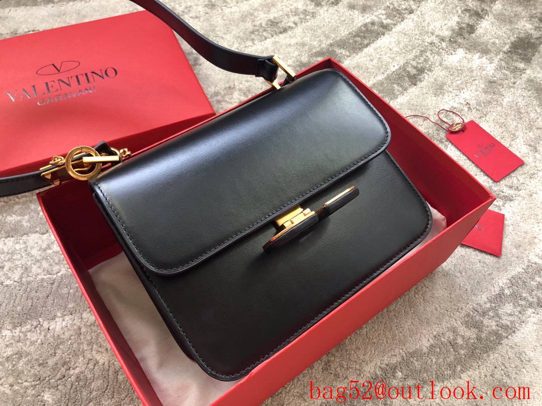 Valentino VSLING Calfskin Shoulder Bag Handbag Black