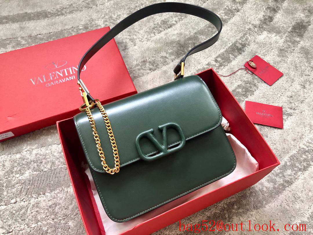 Valentino VSLING Calfskin Shoulder Bag Handbag Green
