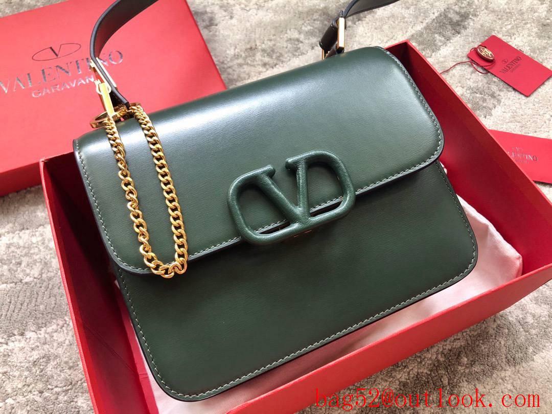 Valentino VSLING Calfskin Shoulder Bag Handbag Green