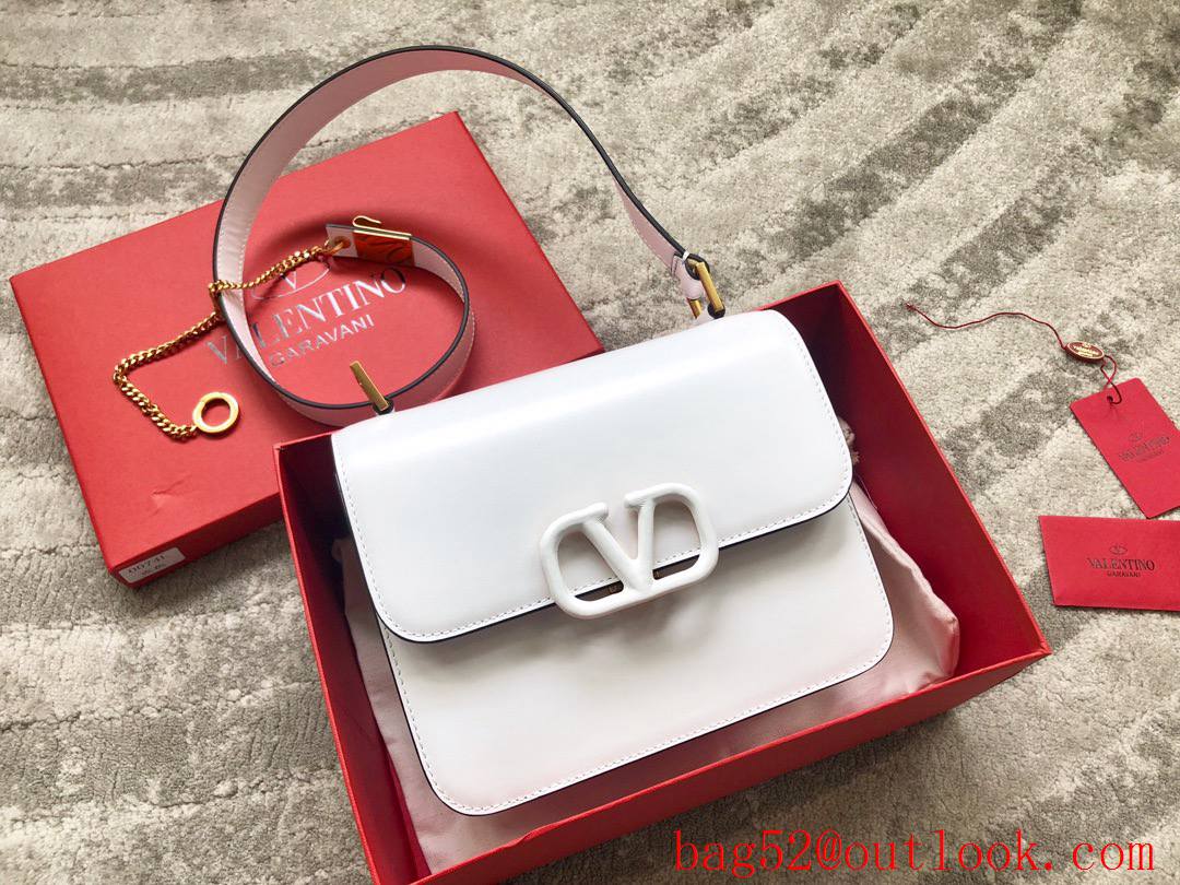 Valentino VSLING Calfskin Shoulder Bag Handbag White