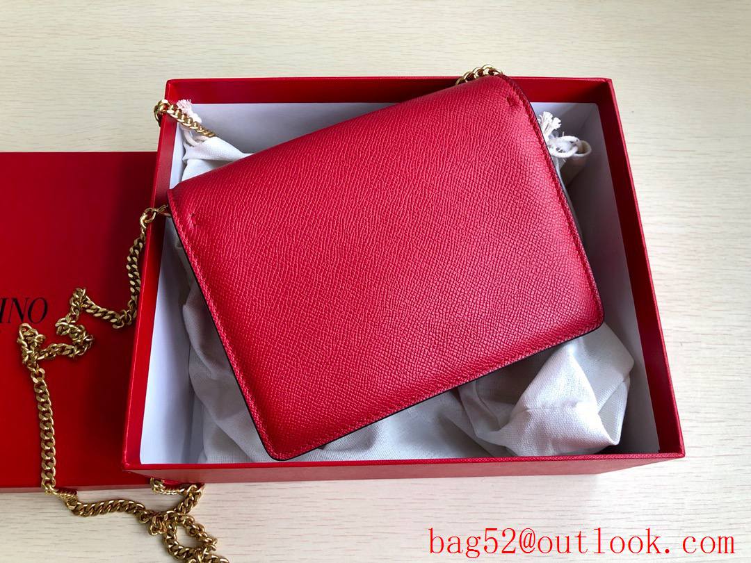 Valentino Small VSLING Calfskin Shoulder Bag Chain Handbag Red