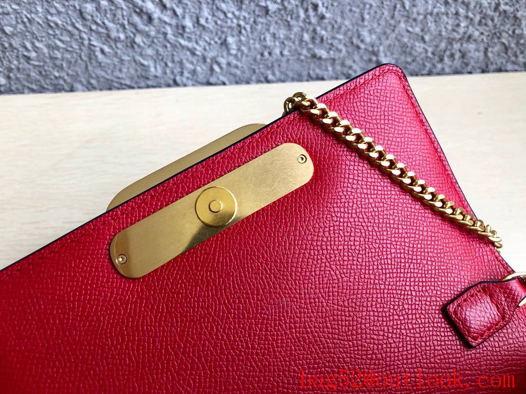 Valentino Small VSLING Calfskin Shoulder Bag Chain Handbag Red