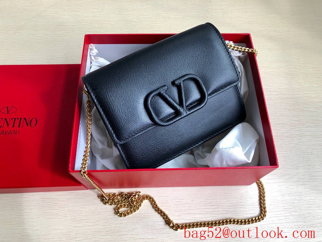 Valentino Small VSLING Calfskin Shoulder Bag Chain Handbag Black