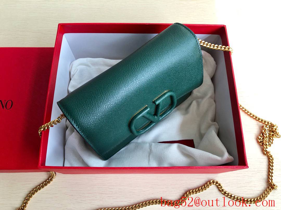 Valentino Small VSLING Calfskin Shoulder Bag Chain Handbag Green