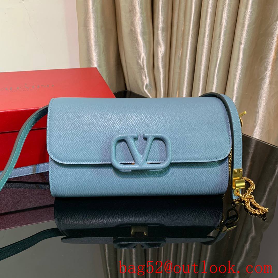 Valentino Gavarani VSLING Calfskin Shoulder Bag Blue Handbag