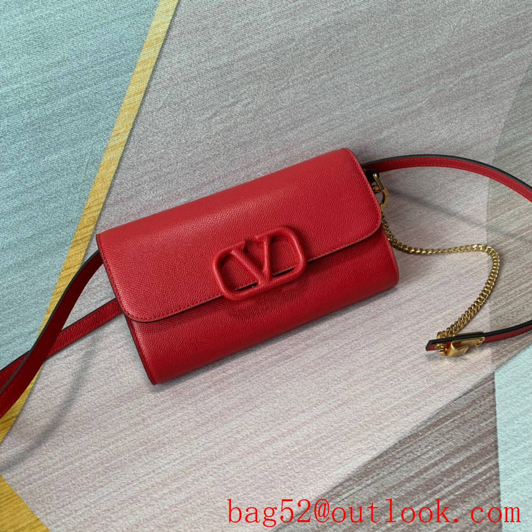 Valentino Gavarani VSLING Calfskin Shoulder Bag Red Handbag