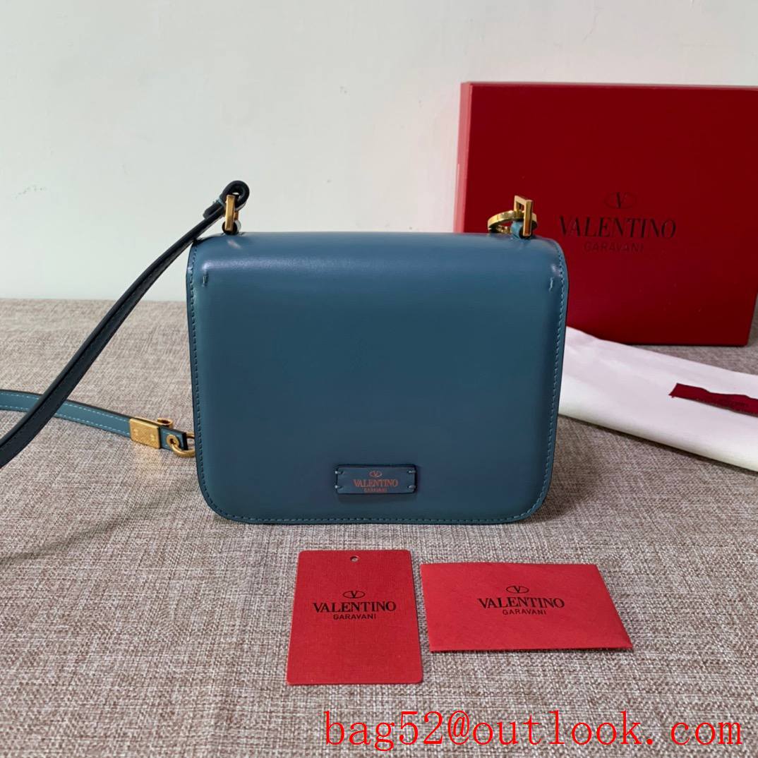 Valentino Gavarani Small VSLING Calfskin Shoulder Bag Blue Handbag