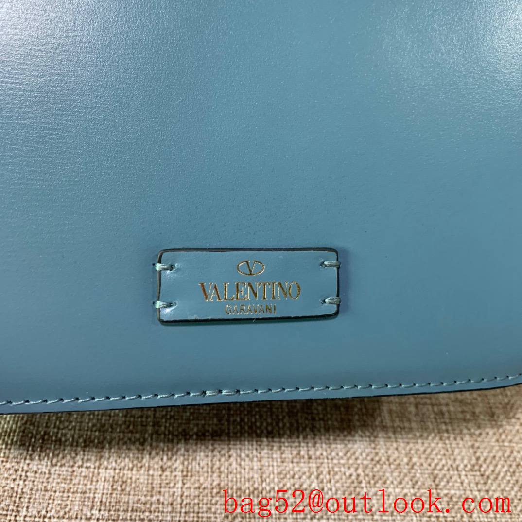 Valentino Gavarani Small VSLING Calfskin Shoulder Bag Blue Handbag