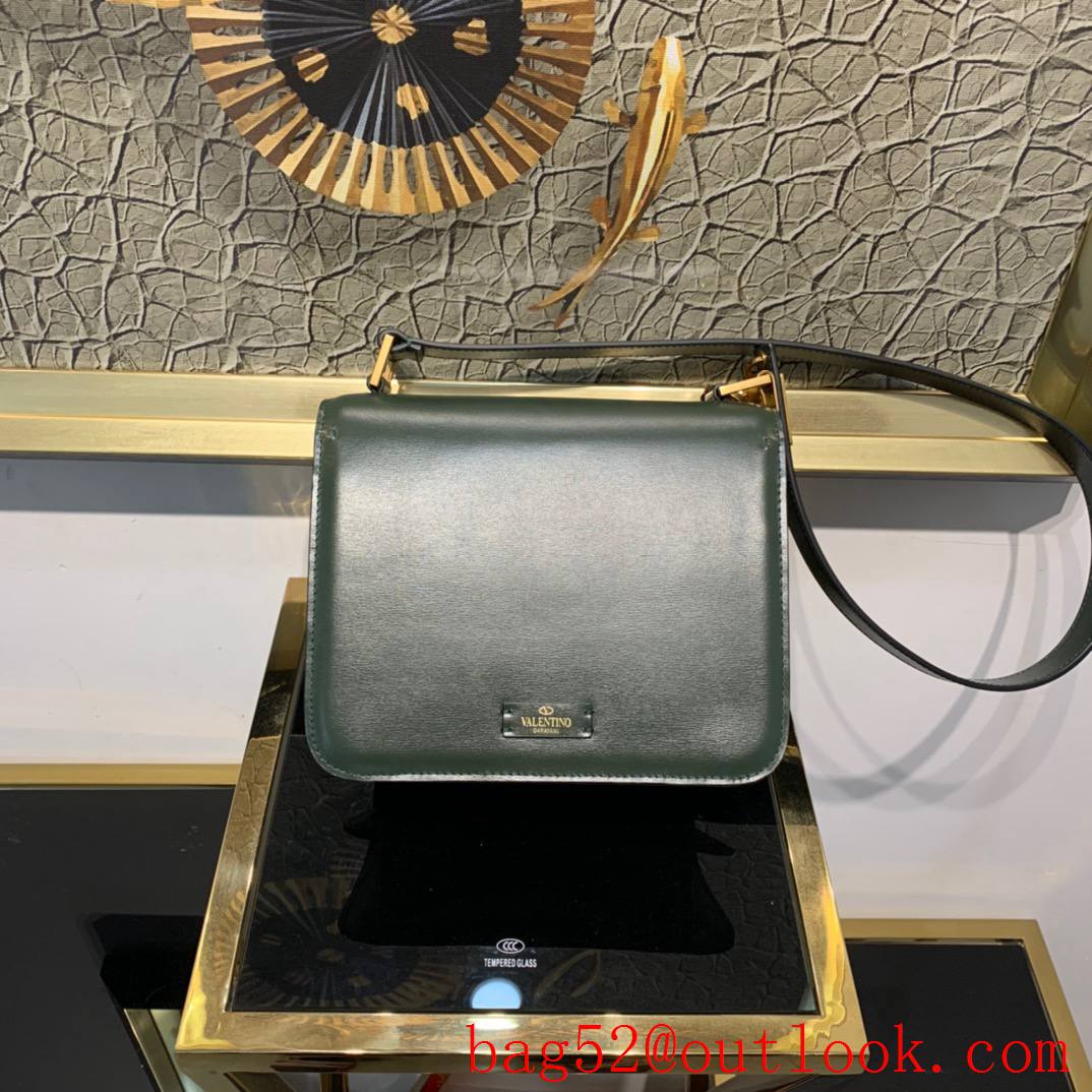 Valentino Gavarani Large VSLING Calfskin Shoulder Bag Green Handbag