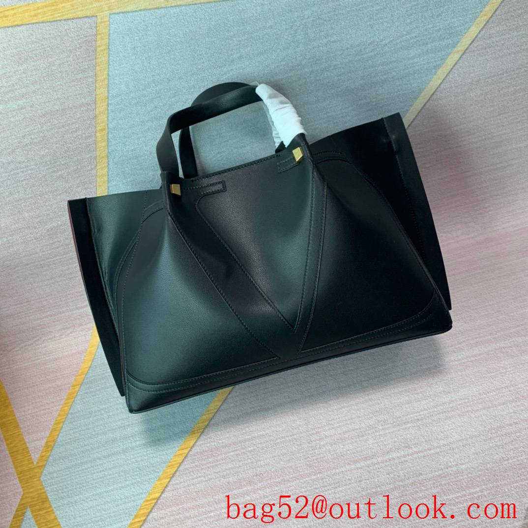 Valentino Garavani Large Escape VLOGO Shopping Bag Tote Handbag Black