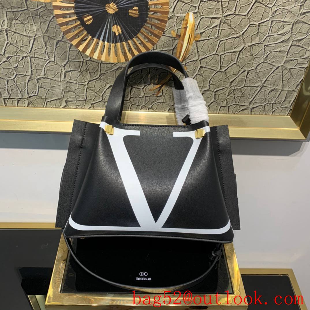 Valentino Garavani Small Escape VLOGO Shopper Bag Black Tote Handbag