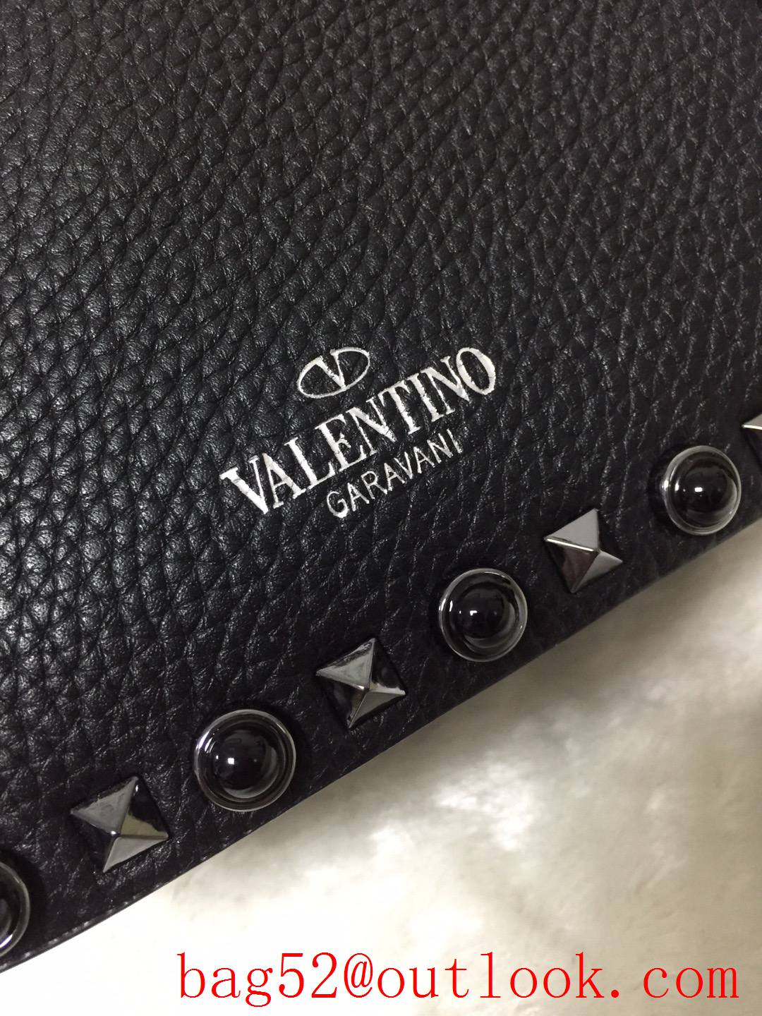 Valentino Rockstud Small Grainy Calfskin Shoulder Bag Black