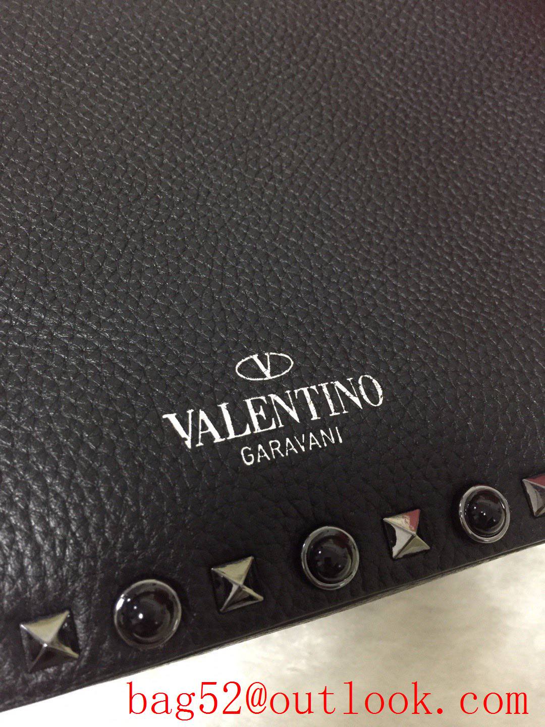 Valentino Rockstud Large Grainy Calfskin Shoulder Bag Black