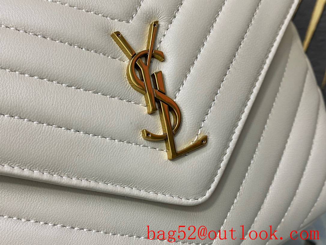 Saint Laurent YSL Monogram Quilted Leather Joe Backpack Bag in White 672609